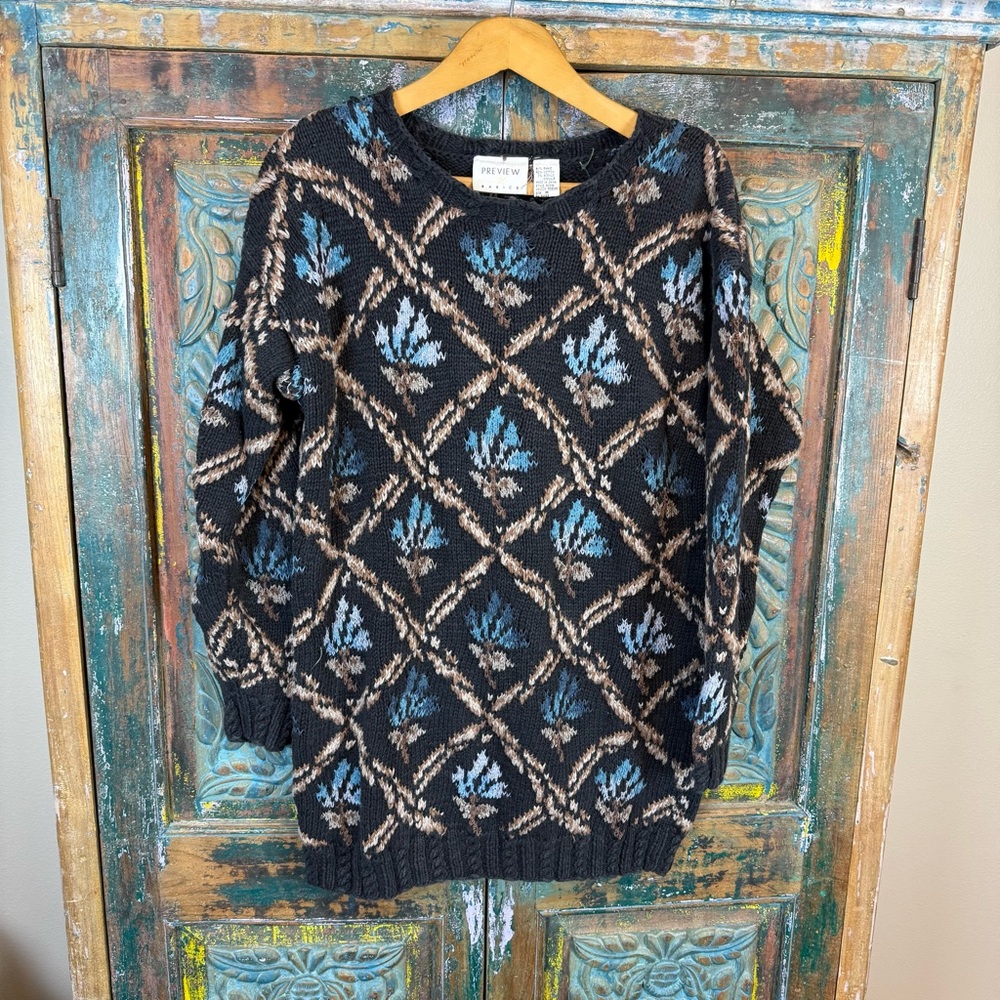 Vintage sweater extra long mini dress